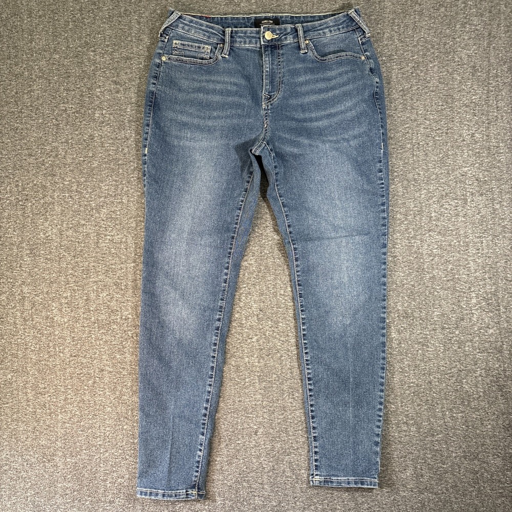True Religion Jennie Curvy Jeans Womens Blue Mid Rise Super Skinny Stretch Sz 32